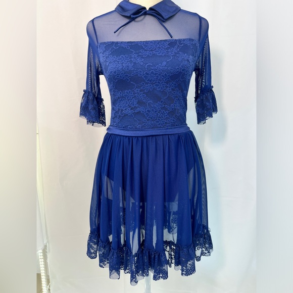 WEISSMAN dance coquette sheer bodysuit DRESS - Picture 1 of 7